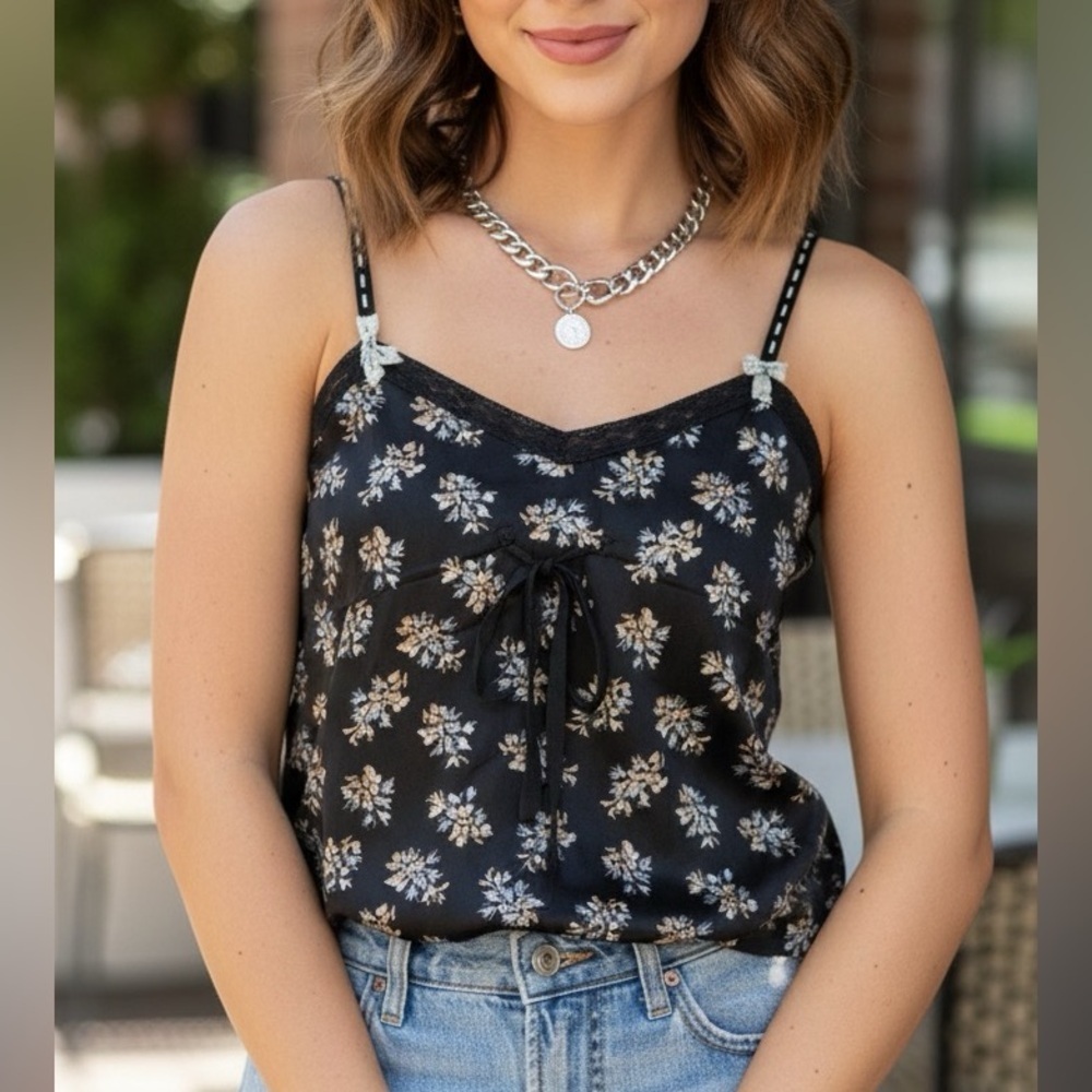 Rebecca Taylor Silk Floral Lace Cami